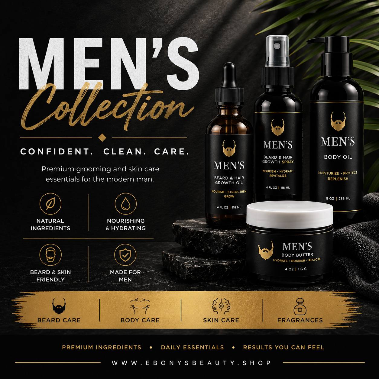 We offer a wide range of handcrafted products that will make you feel like the classic man you are. With our products, you will have clear, healthy hair and skin.  Amazon and Walmart finds