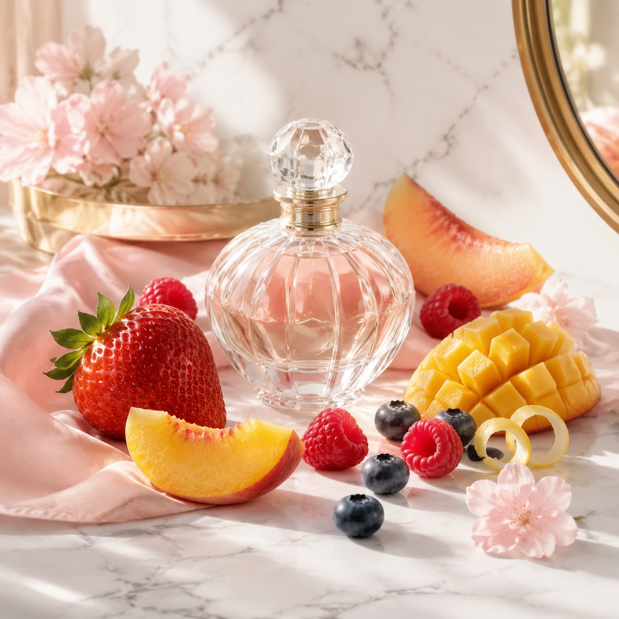 Fruity scent collection with strawberry, peach, berries and mango