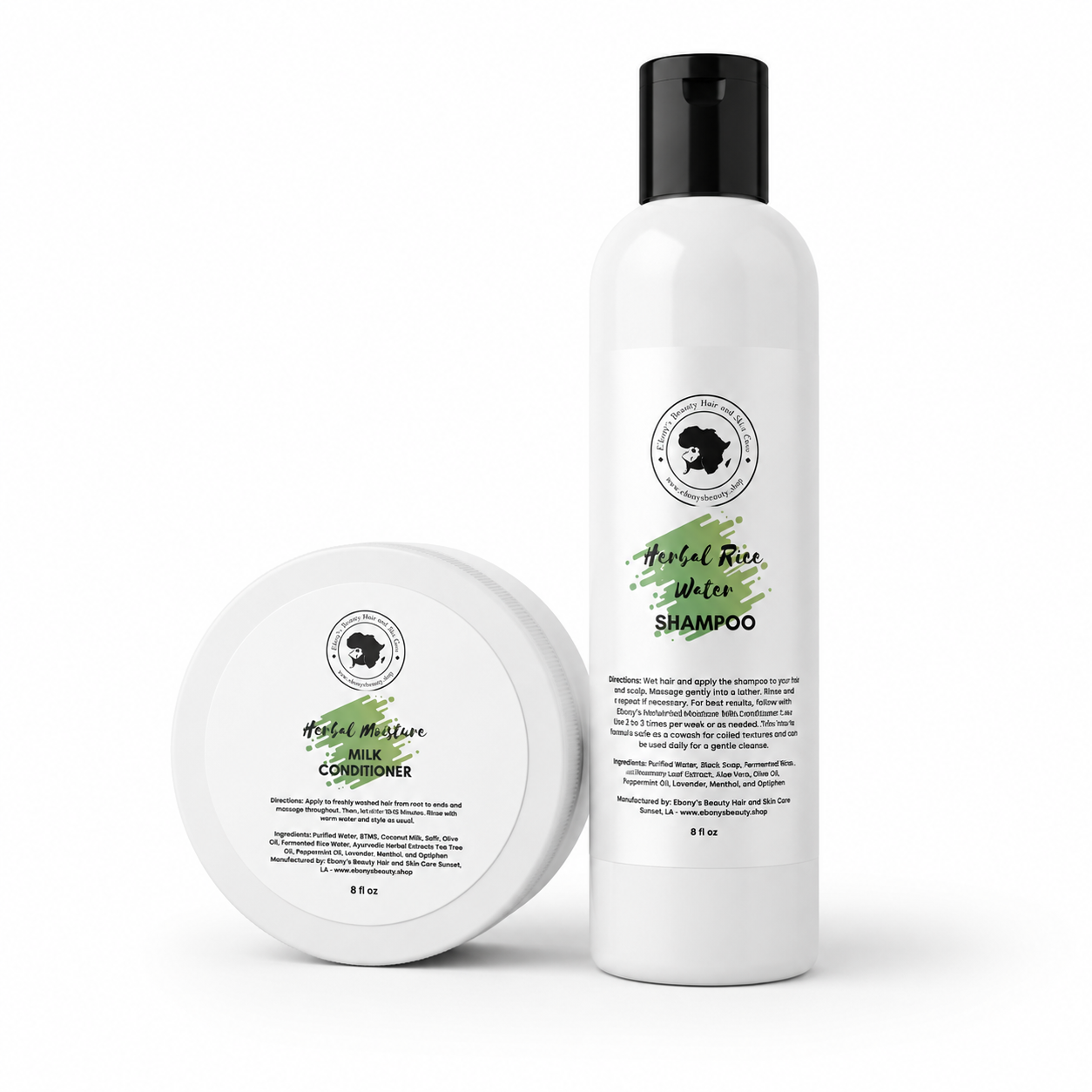 Herbal Rice Water Shampoo and Moisture Milk Conditioner Set