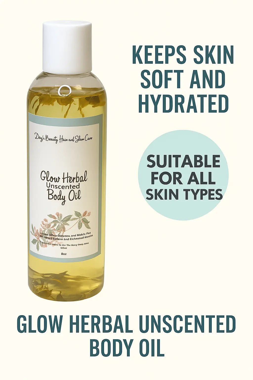 Glow Herbal Unscented Hydrating Body Oil – additional product view