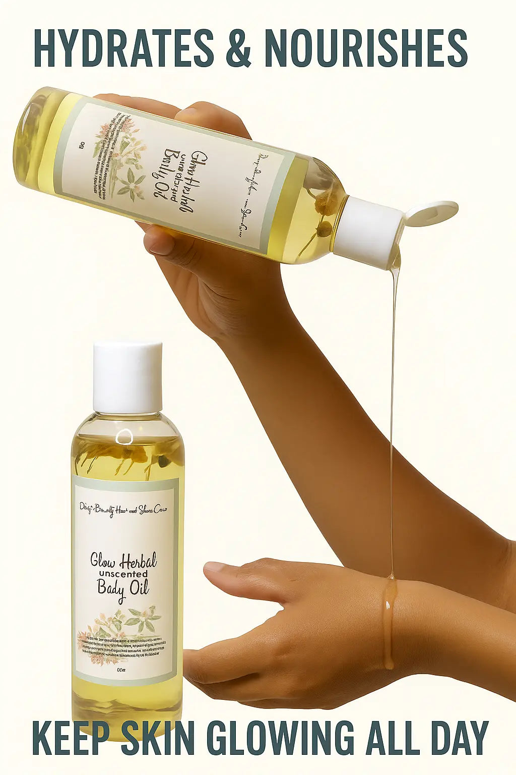 Glow Herbal Unscented Hydrating Body Oil – additional product view