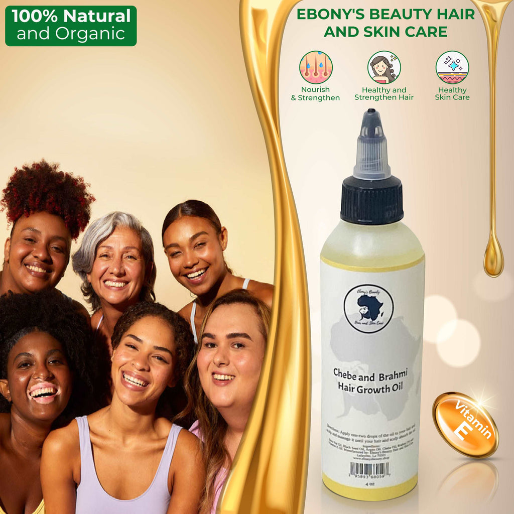African Chebe and Brahmi Super Strength Hair Growth Oil Ebony's Beauty Hair and Skin Care', and 'All Hair Types