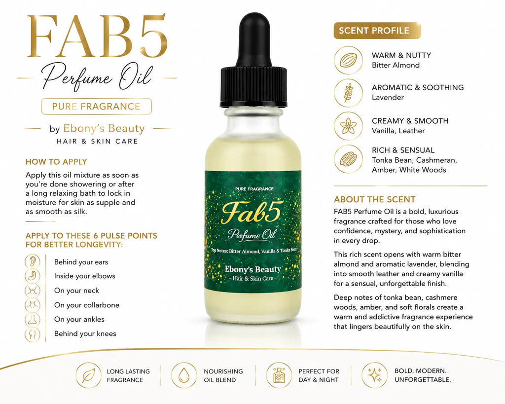FAB5 PERFUME OIL Ebony's Beauty Hair and Skin Care LLC