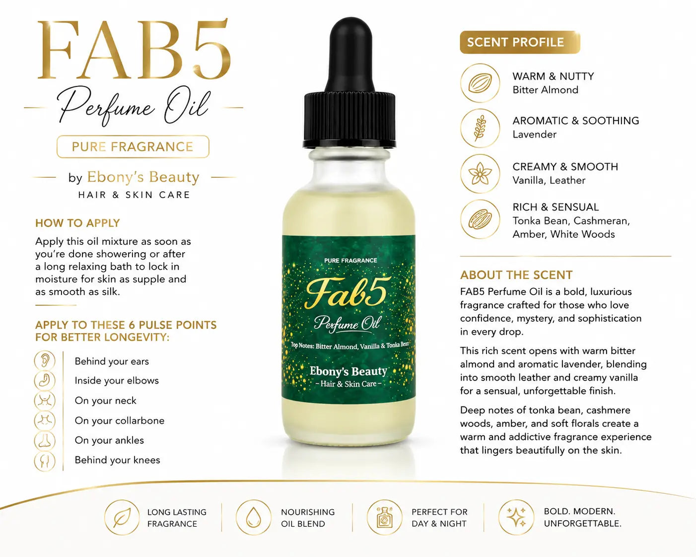 FAB5 PERFUME OIL Ebony's Beauty Hair and Skin Care LLC