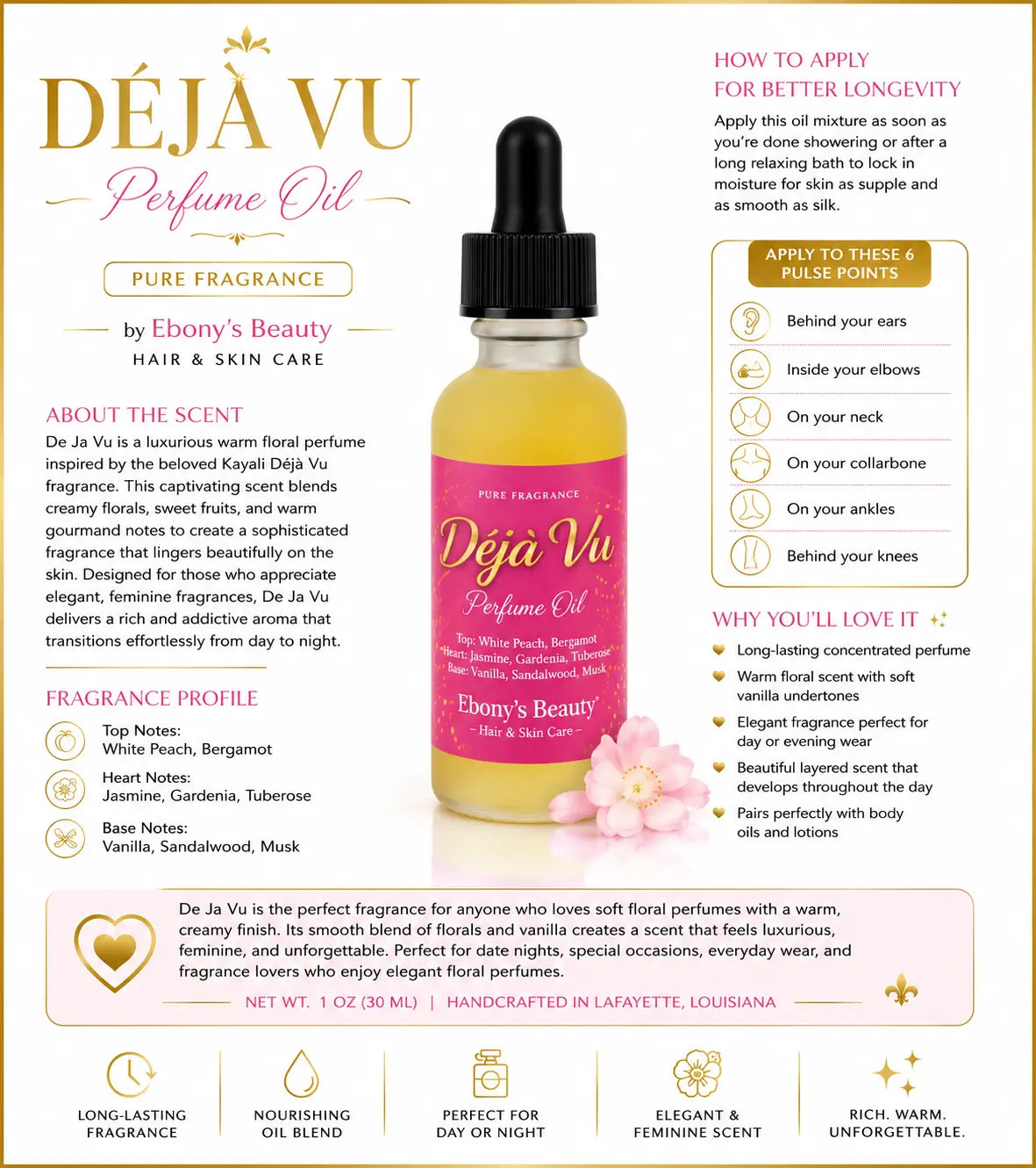 DEJA VU PERFUME OIL Ebony's Beauty Hair and Skin Care LLC