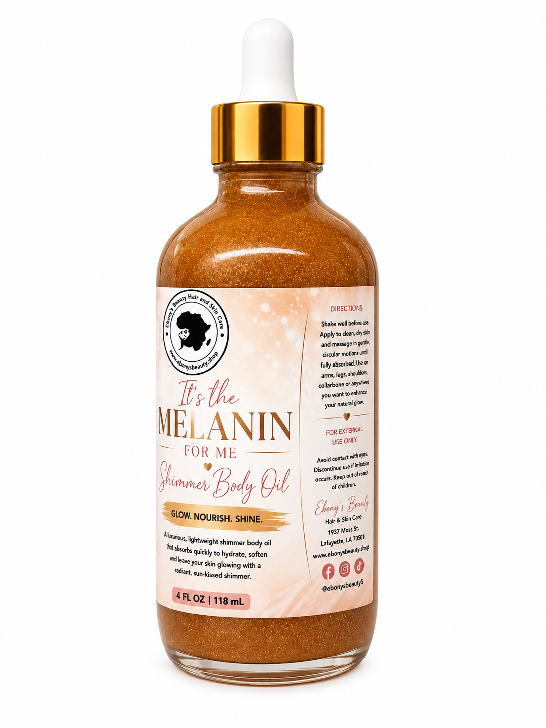 It's the Melanin for Me Shimmer Body Oil