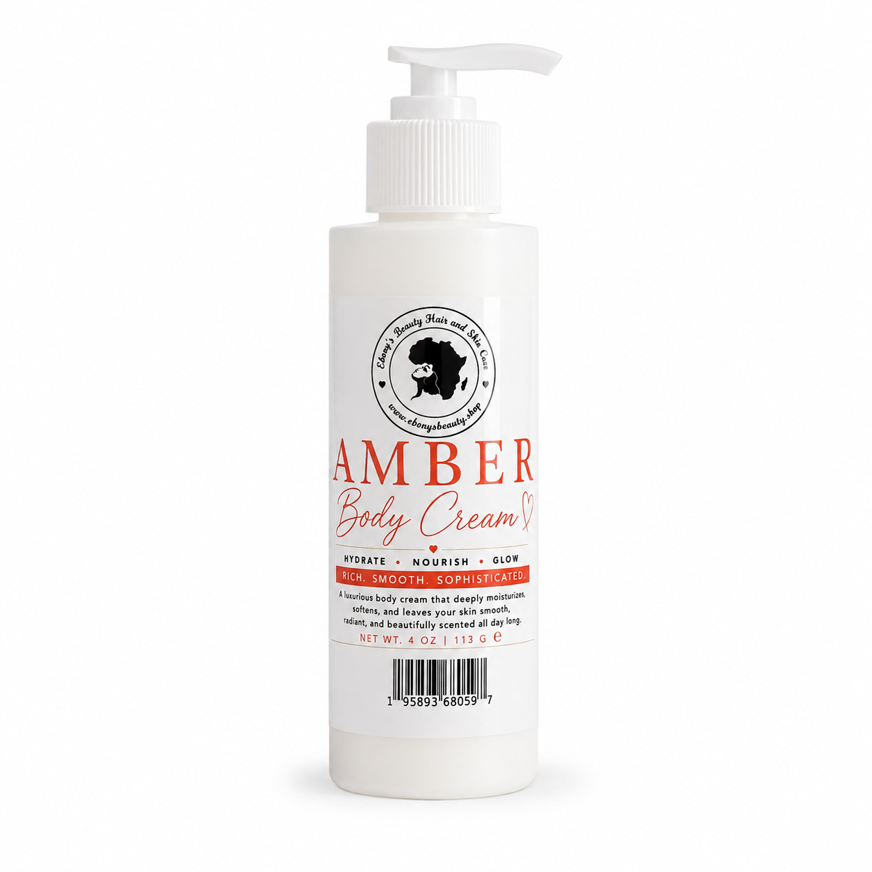 Amber Body Cream 4 oz by Ebony's Beauty Hair & Skin Care