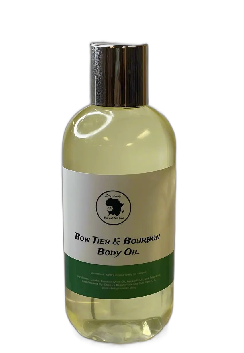 Bow Ties & Bourbon Men’s Hydrating Luxury Body Oil on white background