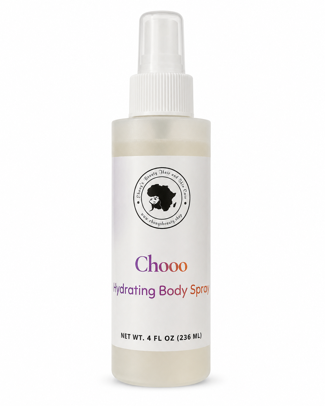 Chooo Body Spray 4 oz by Ebony's Beauty Hair and Skin Care