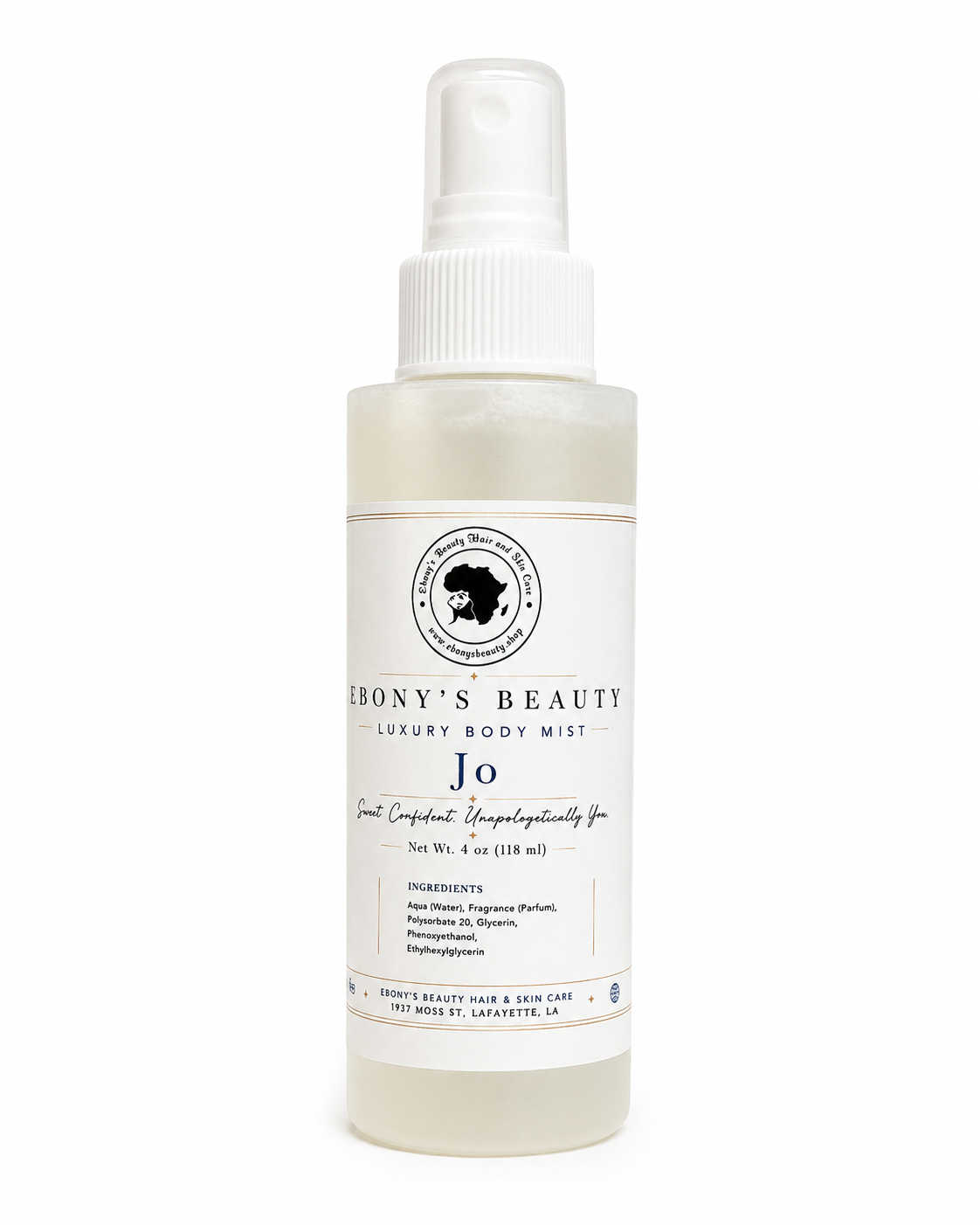 Jo Body Spray 4 oz by Ebony's Beauty Hair and Skin Care