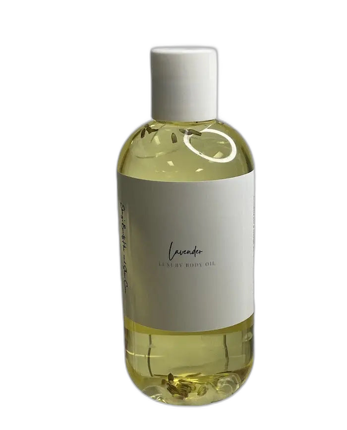 Lavender Luxury Body Oil on white background