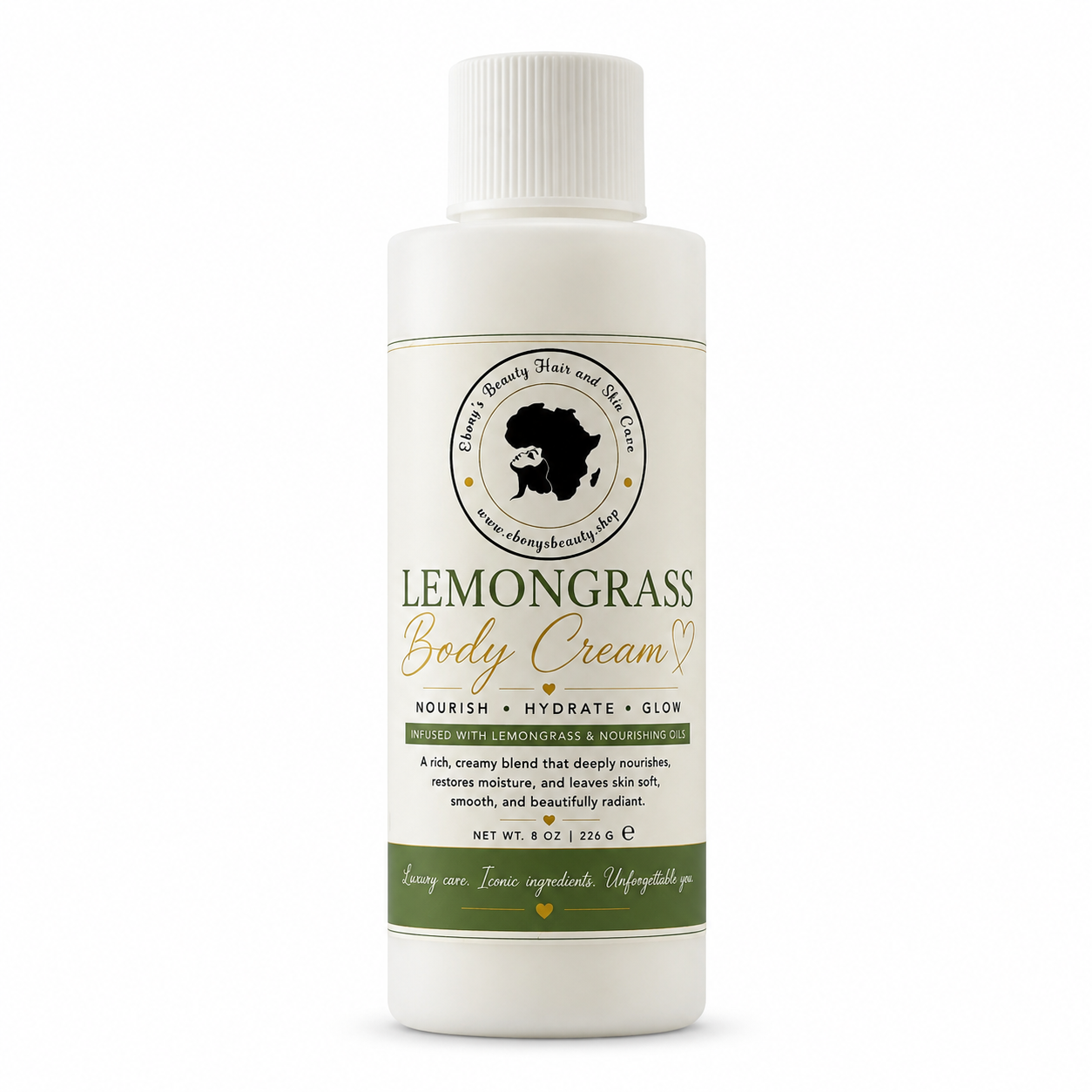 Lemongrass Body Cream 8 oz by Ebony's Beauty Hair & Skin Care
