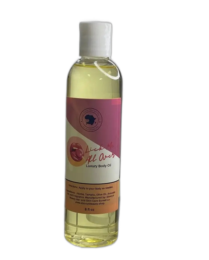 Lick Me All Over Luxury Body Oil – 8 oz on white background