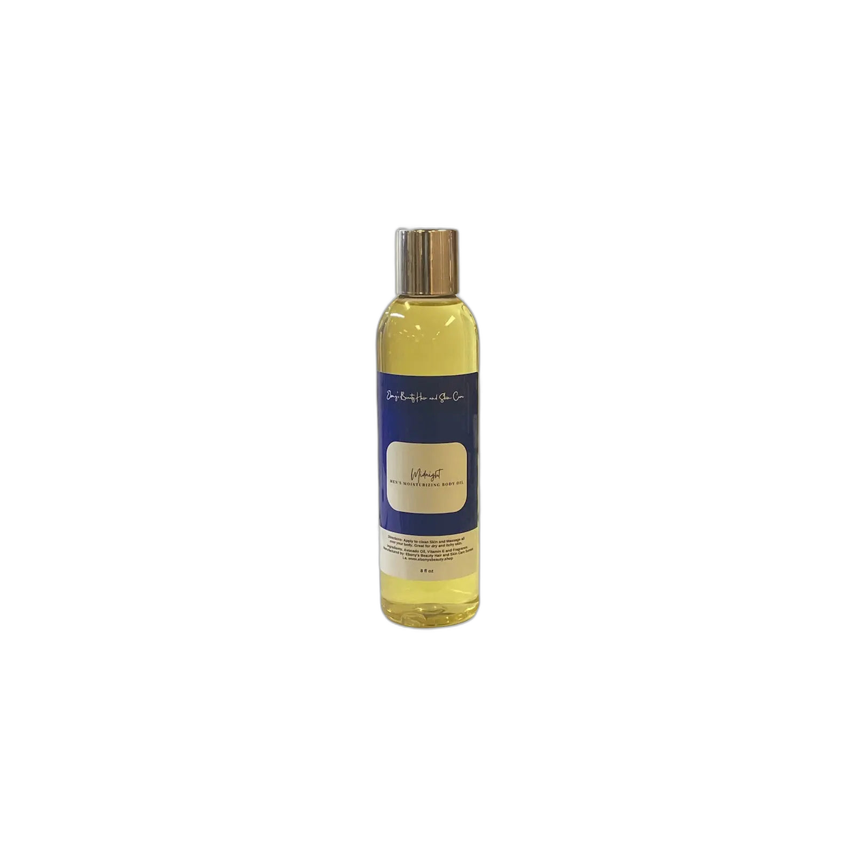 Midnight Luxury Men’s Body Oil – 8 oz on white background