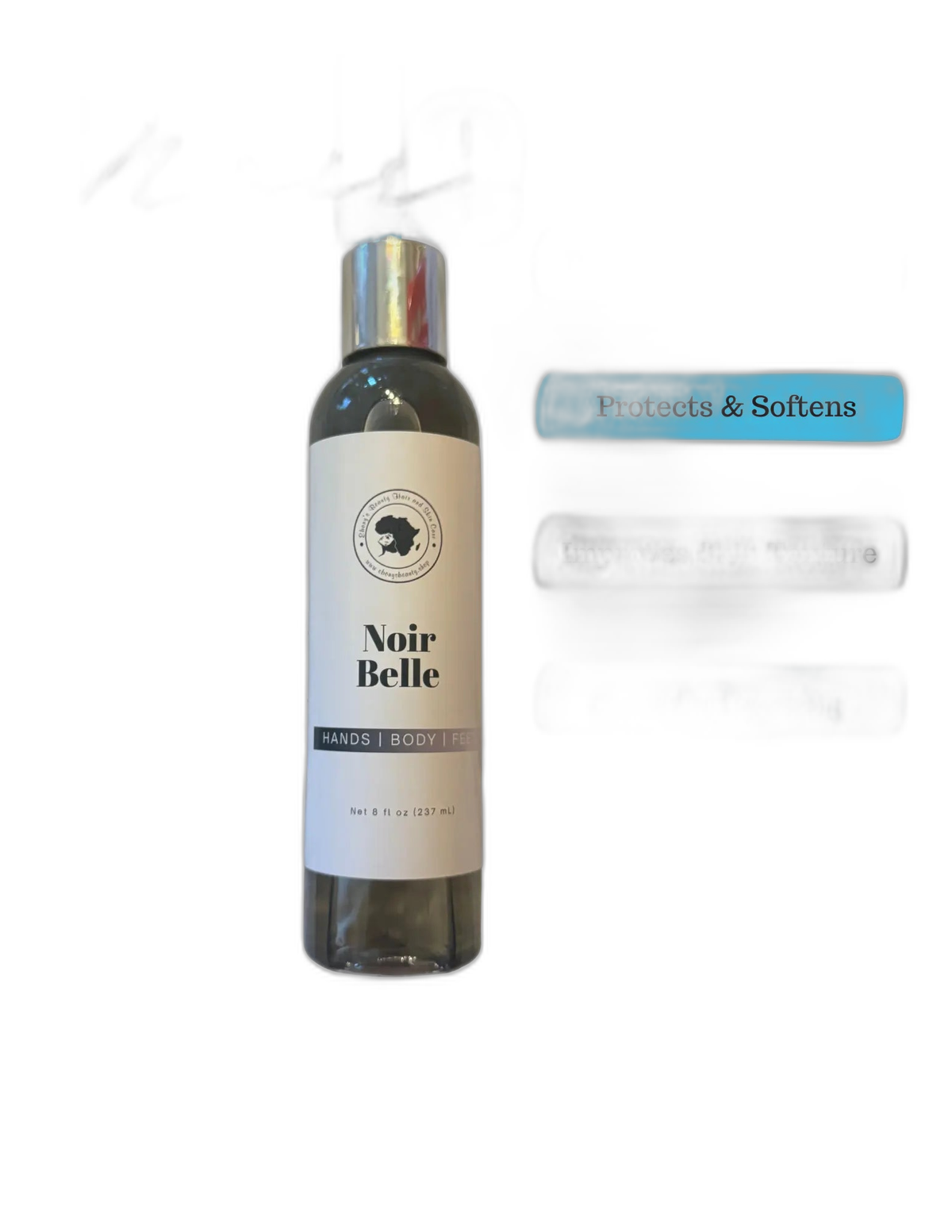Noir Belle Hydrating Luxury Body Oil – 8 oz on white background