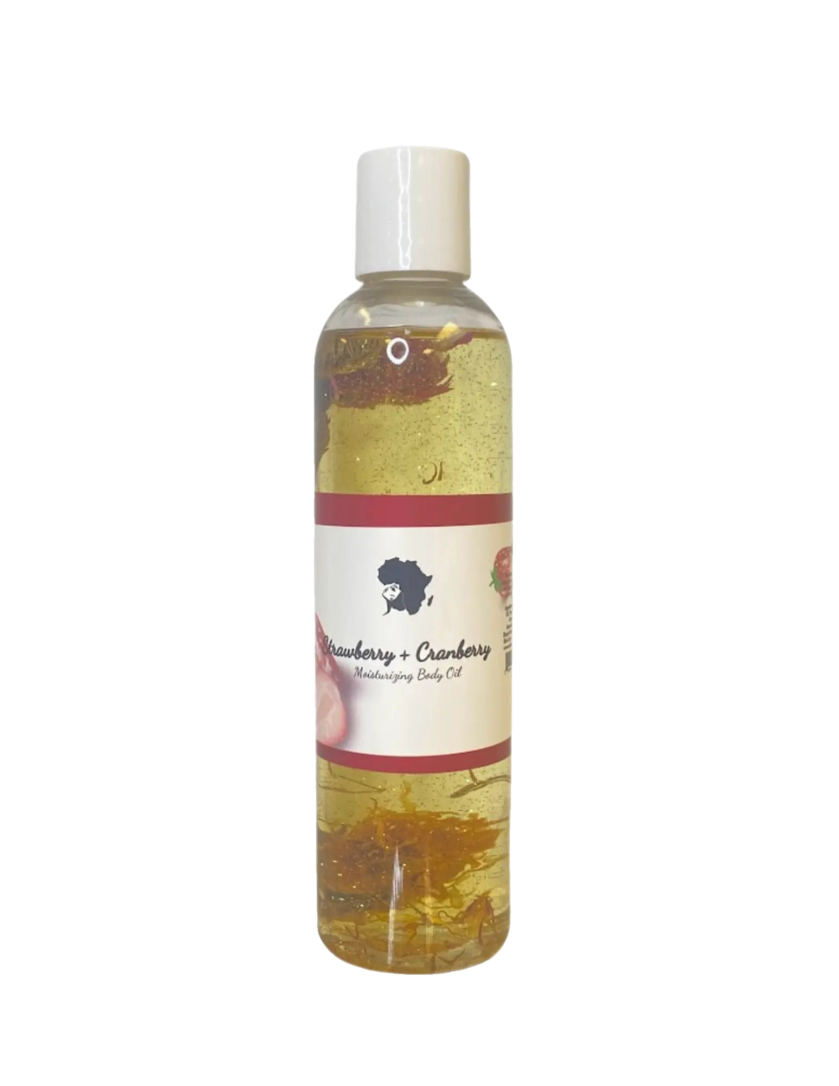 Strawberry + Cranberry Moisturizing Body Oil – 8 oz on white background