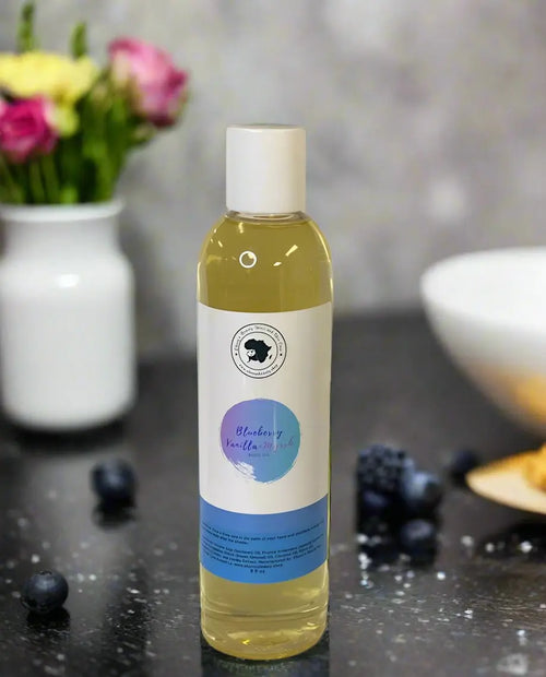 BLUEBERRY VANILLA & MYRRH HYDRATING LUXURY BODY OIL Ebony's Beauty Hair and Skin Care LLC