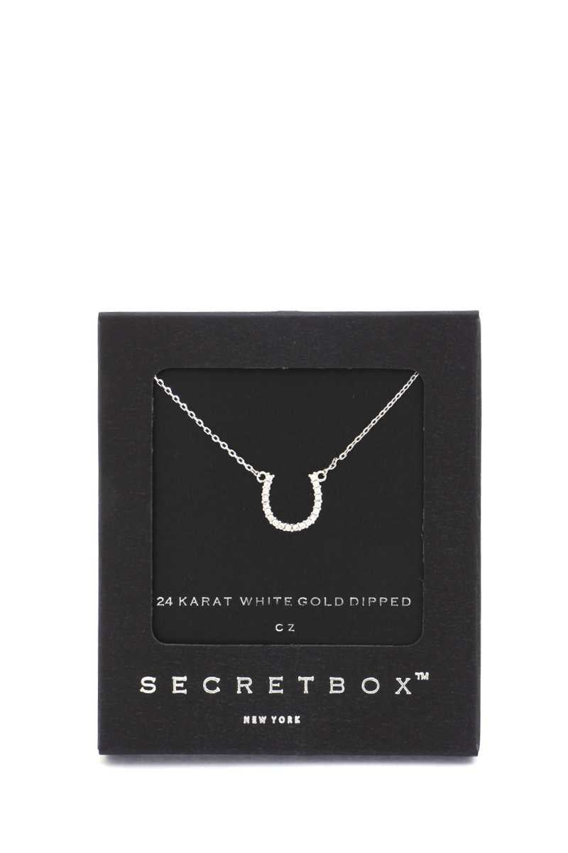 Secret Box Horse Shoe Charm Necklace