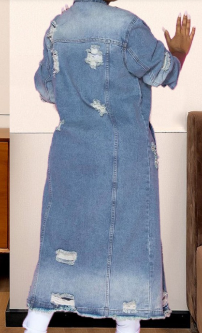 So Chic Longline Denim Coat